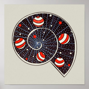 Póster Astronomía divertida galaxia espiral espacial