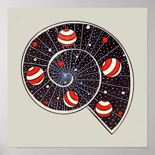 Póster Astronomía divertida galaxia espiral espacial (Frente)
