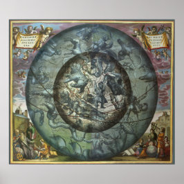 Póster Astronomía vintage Constelación Celestial Norte