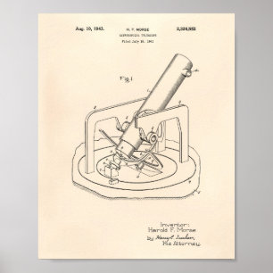 Póster Astronomical Telescope 1943 Patent Art Old Peper
