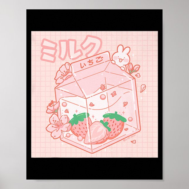 Póster Astuto japonés kawaii anime estético de Strawber r (Frente)