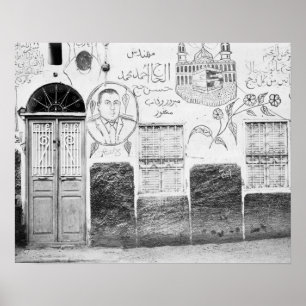 Póster Asuán Egipto, casa decorada