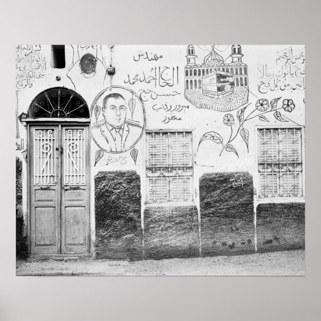 Póster Asuán Egipto, casa decorada (Frente)