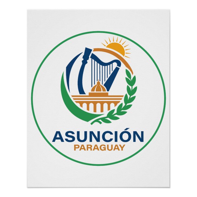 Póster Asunción Paraguay Sudamérica (Anverso)