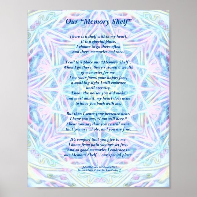 Póster Asunto: Poema: Recuerdos Especiales De Un Mascota, (Frente)