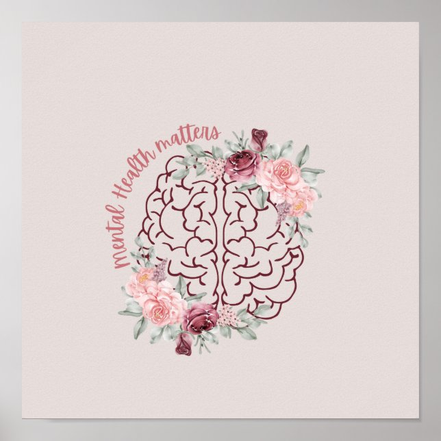 Póster Asuntos de salud mental | Rosa Mind Side | Estétic (Frente)