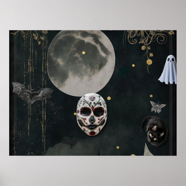 Póster Asustado Poster de Halloween - Sombrío y oscuro (Frente)
