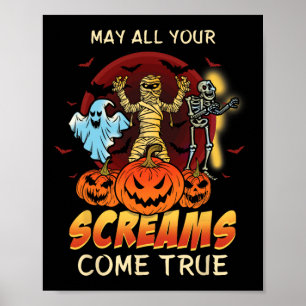 Póster Asustados monstruos de Skeleton Fantasma Graciosa