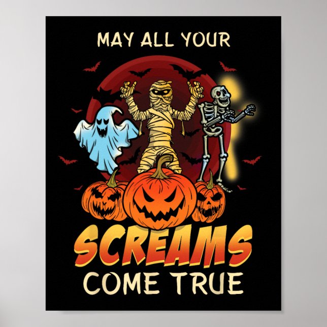Póster Asustados monstruos de Skeleton Fantasma Graciosa  (Frente)