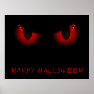 Póster Asustados ojos rojos de Halloween