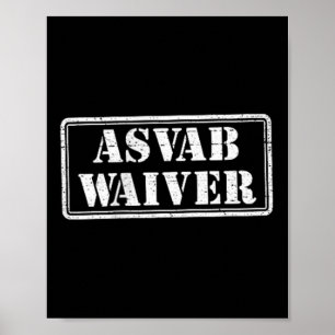 Póster Asvab Exención De Humor Veterano Militar Funny Asv