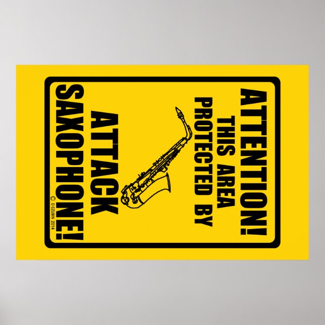 Póster Atacar saxofón (Frente)