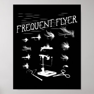 Póster Atado de pesca con mosca divertido pescador Navida
