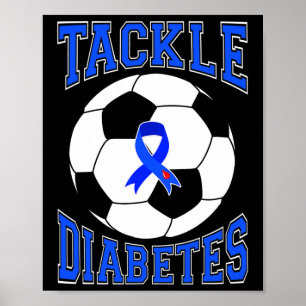 Póster Atajar el fútbol con la cinta azul abordar la dete