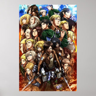Póster Ataque a la colección de caracteres de Titan