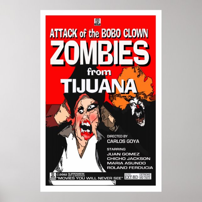 Póster Ataque a los Bobo Payasos Zombies (Frente)