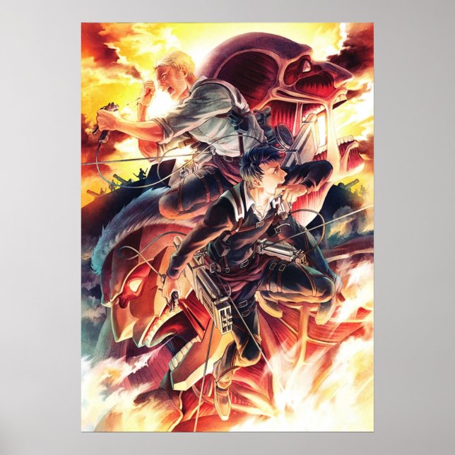Póster Ataque a Titan reiner y bertholdt (Frente)