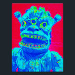 Póster Ataque a un monstruo pop<br><div class="desc">Ataque a un monstruo pop. 2019,  Ken Gage. Arte digital: surrealismo pop.</div>