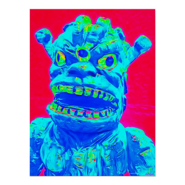 Póster Ataque a un monstruo pop (Anverso)