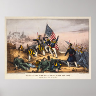 Póster Ataque contra guerra del mexicoamericanos de