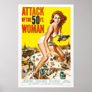 Póster Ataque de la película Art Retro de 1958