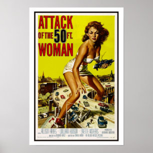Póster Ataque de la vitalidad BMovie de 50 pies