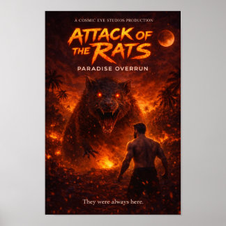 Póster Ataque de las Ratas — Paraíso Devastado