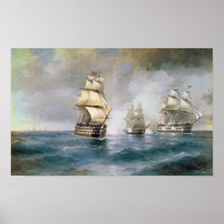 Póster Ataque de mercurio a dos barcos turcos