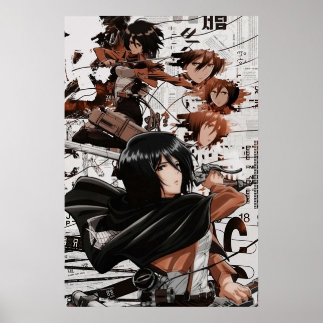 Póster Ataque de Mikasa Ackerman a Titan (Frente)