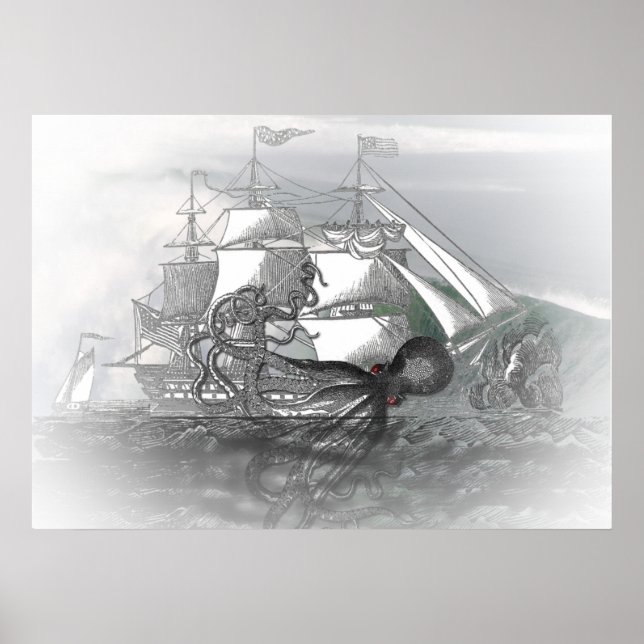 Póster Ataque de pulpo gigante (Frente)