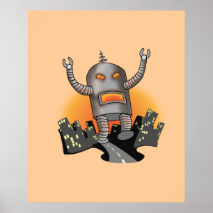 Póster Ataque de robots