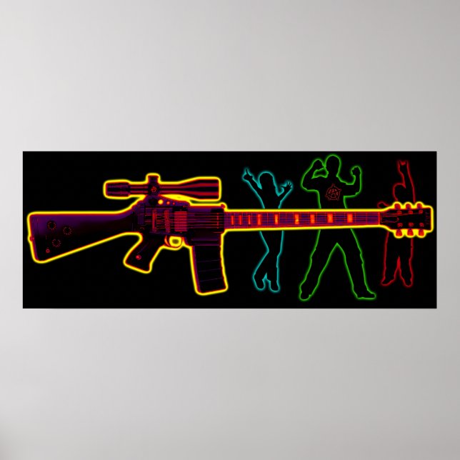 Póster Ataque Guitar Blacklight (Frente)