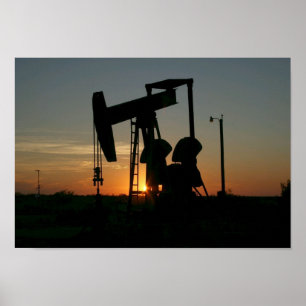 Póster Ataque petrolero de Texas en el Poster Sunset