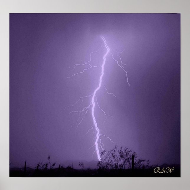 Póster Ataque relámpago detrás de las montañas Vulture (Frente)