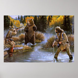 Póster Ataques de osos grizzly a colonos Naturaleza salva