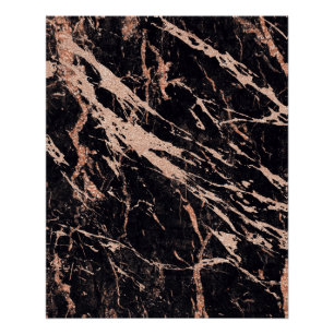 Póster Ataques mínimos de Rosa Gold Rubor Black VIP Resum