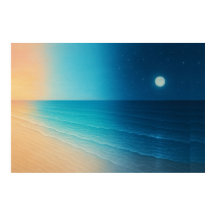 Atardecer al Poster Moonlight Ocean