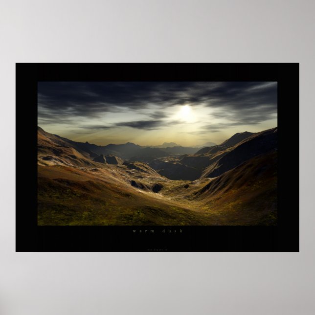 Póster atardecer cálido (Frente)