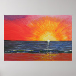 Póster Atardecer de cielo de piel de manzana