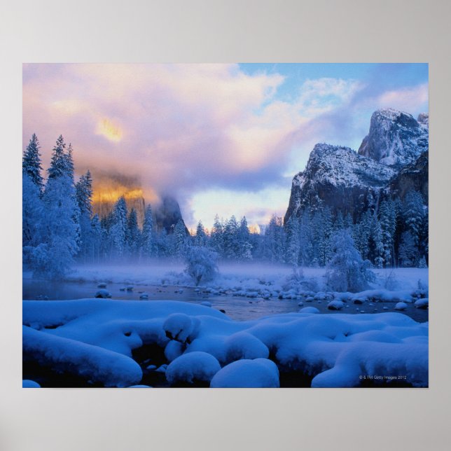 Póster Atardecer de invierno en el Parque Nacional Yosemi (Frente)