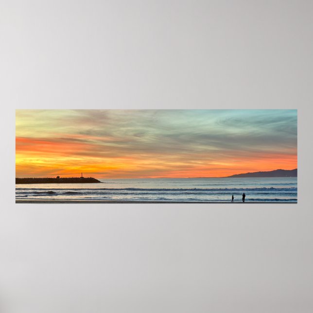 Póster Atardecer de la Hora Dorada - Playa de Venecia, CA (Frente)