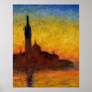 Póster Atardecer de Monet Venecia Impresionismo Artístico