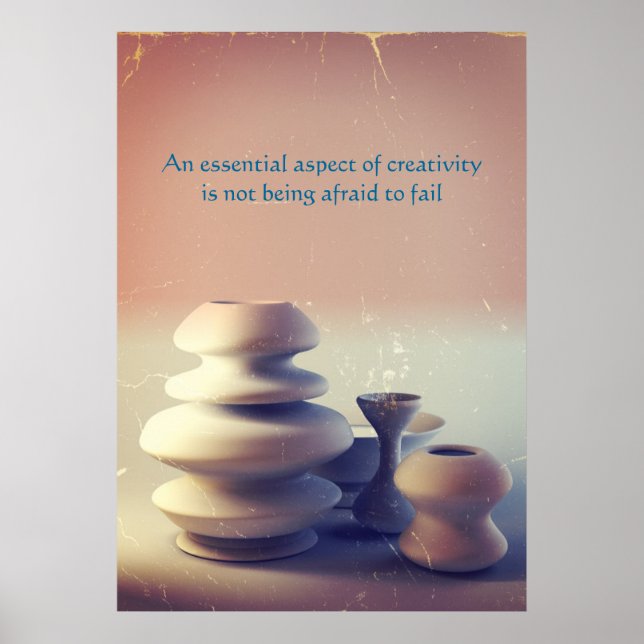 Póster Atardecer de Naranja azul de la cerámica de la vid (Frente)