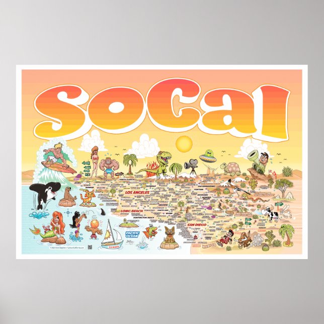 Póster Atardecer De SoCal 48X32 (Frente)