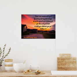 Póster Atardecer de Texas con Escritura