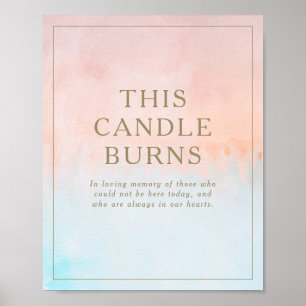 Póster Atardecer de Verano Acuarela Esta Vela Arde Boda