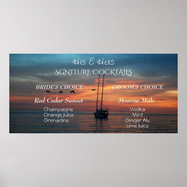 Póster Atardecer de verano de Novia y Groom (Frente)