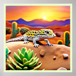 Póster Atardecer del desierto de Gecko