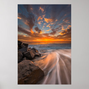 Póster Atardecer desde la playa de Tamarach