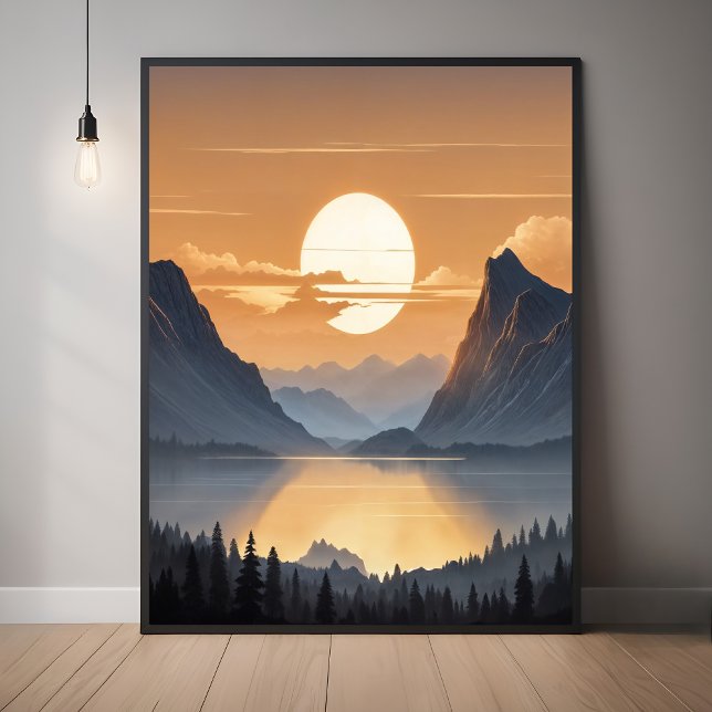 Póster Atardecer Dorado sobre el majestuoso paisaje monta (Subido por el creador)